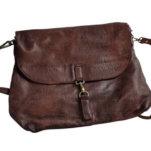 Sirimiri Brown Crossbody Messenger Distressed Leather Purse Bag